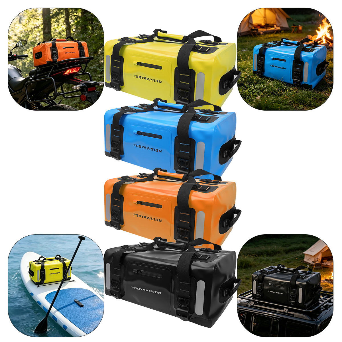 Motorcycle Gear Warehouse - Bolsa Trasera Impermeable para Motocicleta de