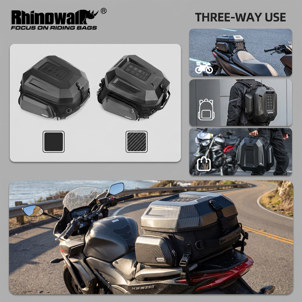 Motorcycle Gear Warehouse - Bolsa trasera para motocicleta Rhinowalk, impermeable,