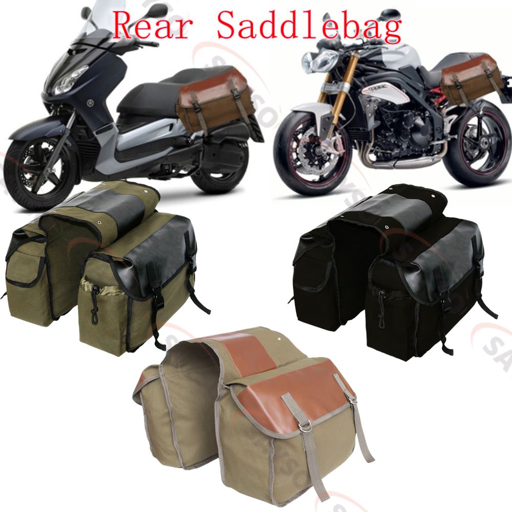Motorcycle Gear Warehouse - Alforja trasera de cuero de lona