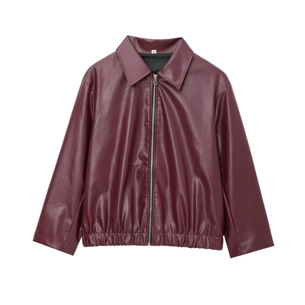 Motorcycle Gear Outfit - Chaqueta de cuero PU vintage, color