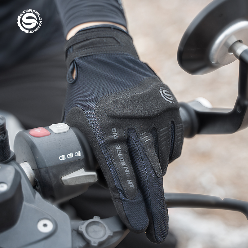 Motorcycle Gear Full Set - Star Field Knight-guantes de motocicleta negros,