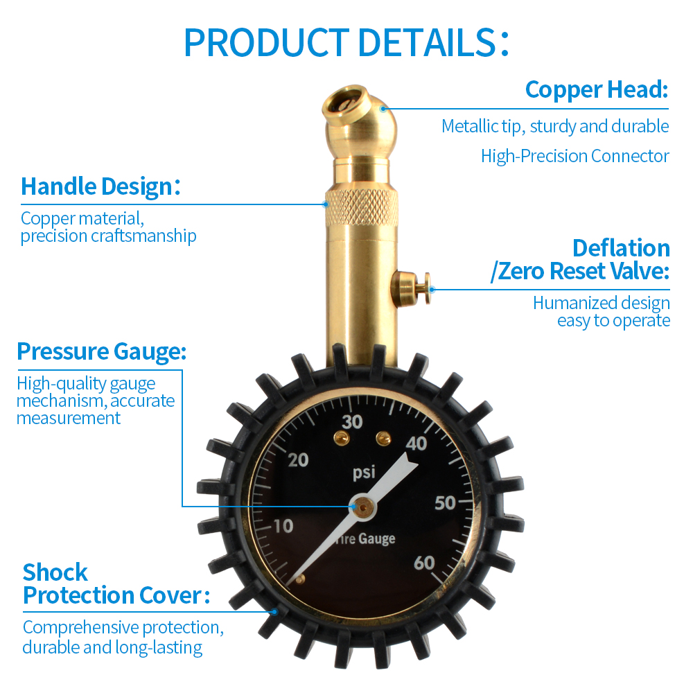 Manómetro de Presión de Neumát - Tyre Pressure Gauge reseña y precio