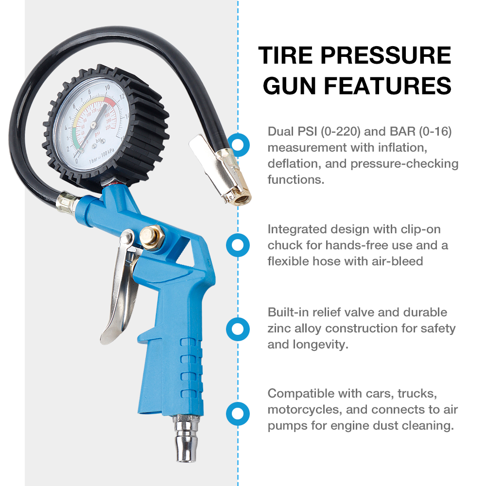 Manómetro de presión de neumát - Tyre Pressure Gauge reseña y precio