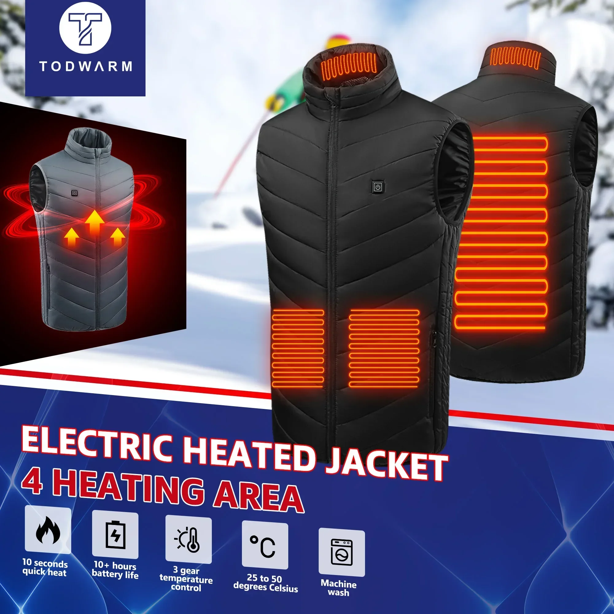 21 chaleco calefactable, chaqu - Motorcycle Gear Vest reseña y precio